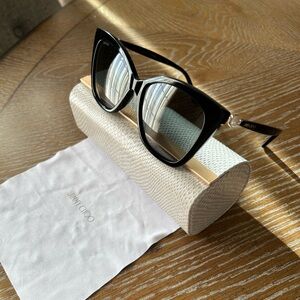 Jimmy Choo women’s square cat eye sunglasses in like new condition with case.